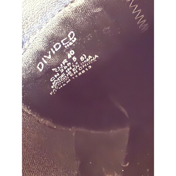 Divided Chunky Heel Ankle Boots Size 9.5 Biker Chic Black Platform Lug Shoe Edgy - Picture 15 of 16